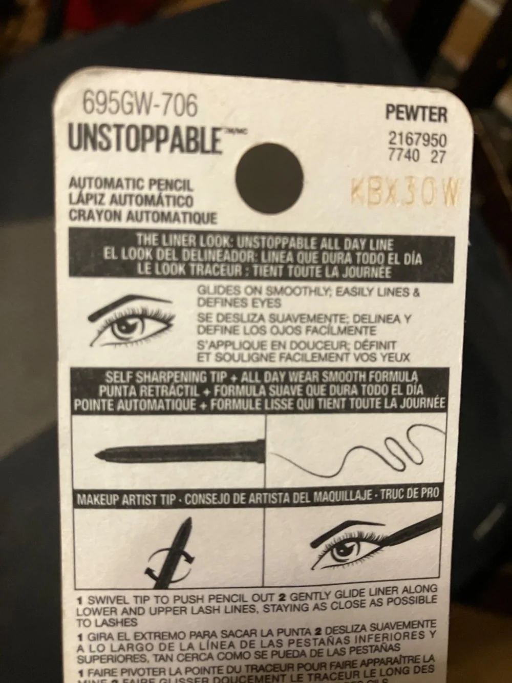 👁️ Maybelline Unstoppable Automatic Eyeliner Pencil 706 Pewter - Waterproof